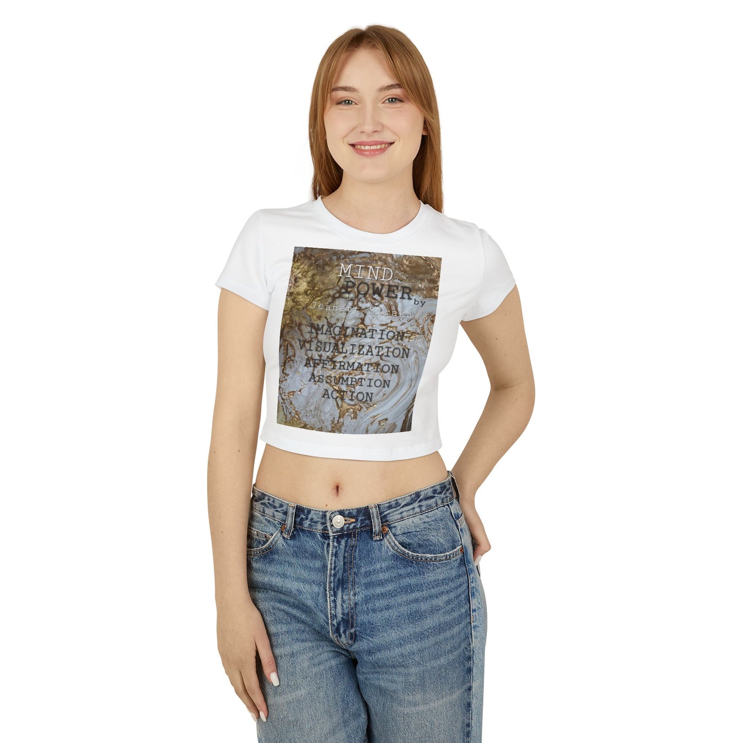 Women's MIND POWER  Baby Tee by JEANETT SIRAKI