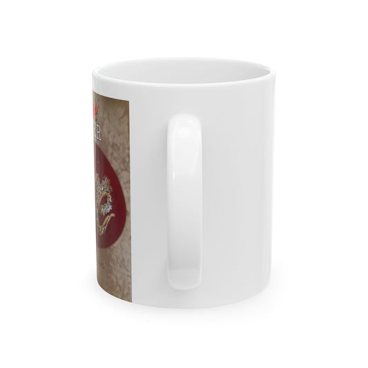 Ceramic Mug, LOVE  POWER (11oz, 15oz) by JEANETT SIRAKI